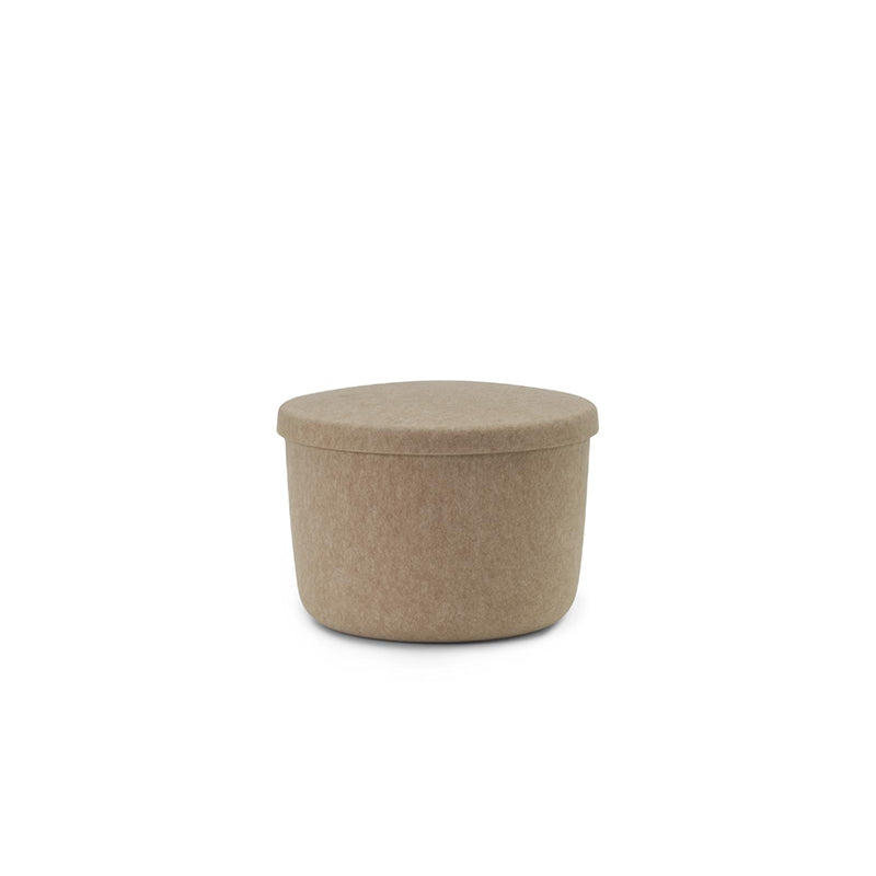 NormannCopenhagen Hide Storage Pouf Small, Sand