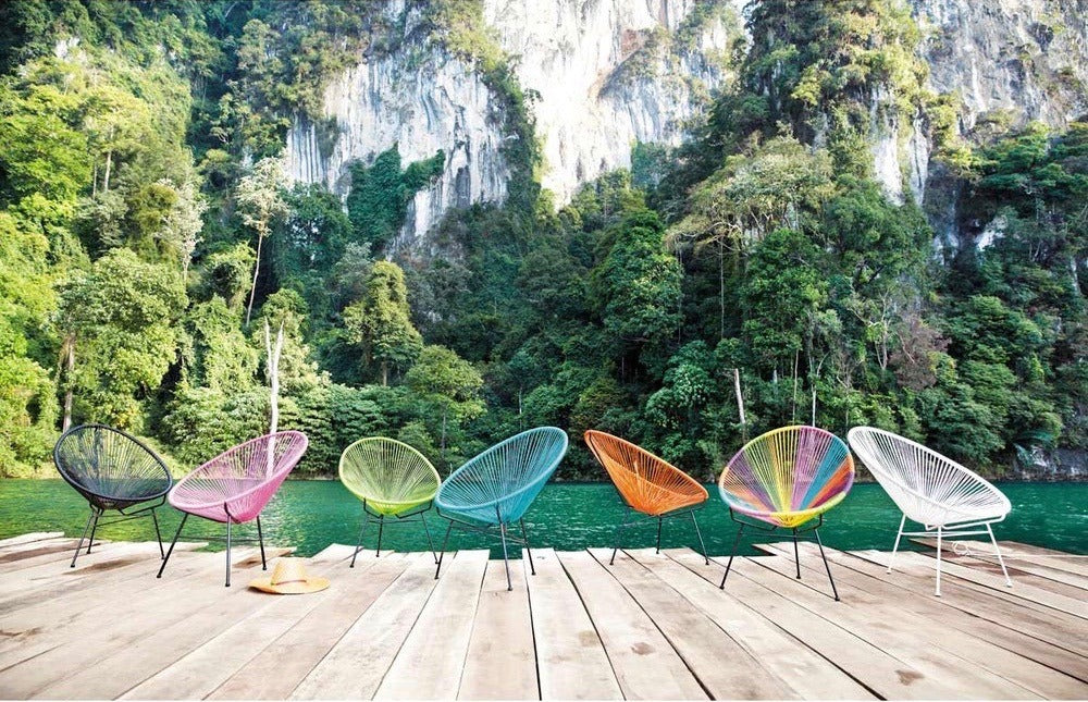 Innit Acapulco Chair, Turquoise Cord/White Base Vancouver