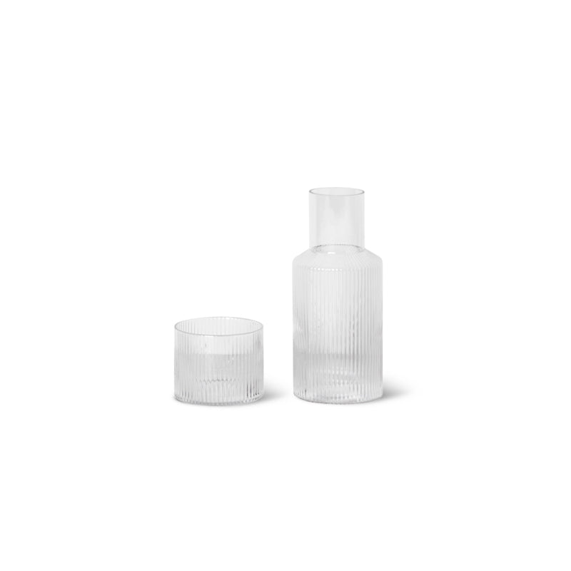 Ferm Living | Ripple Carafe Set, Clear, Small | Vancouver Special