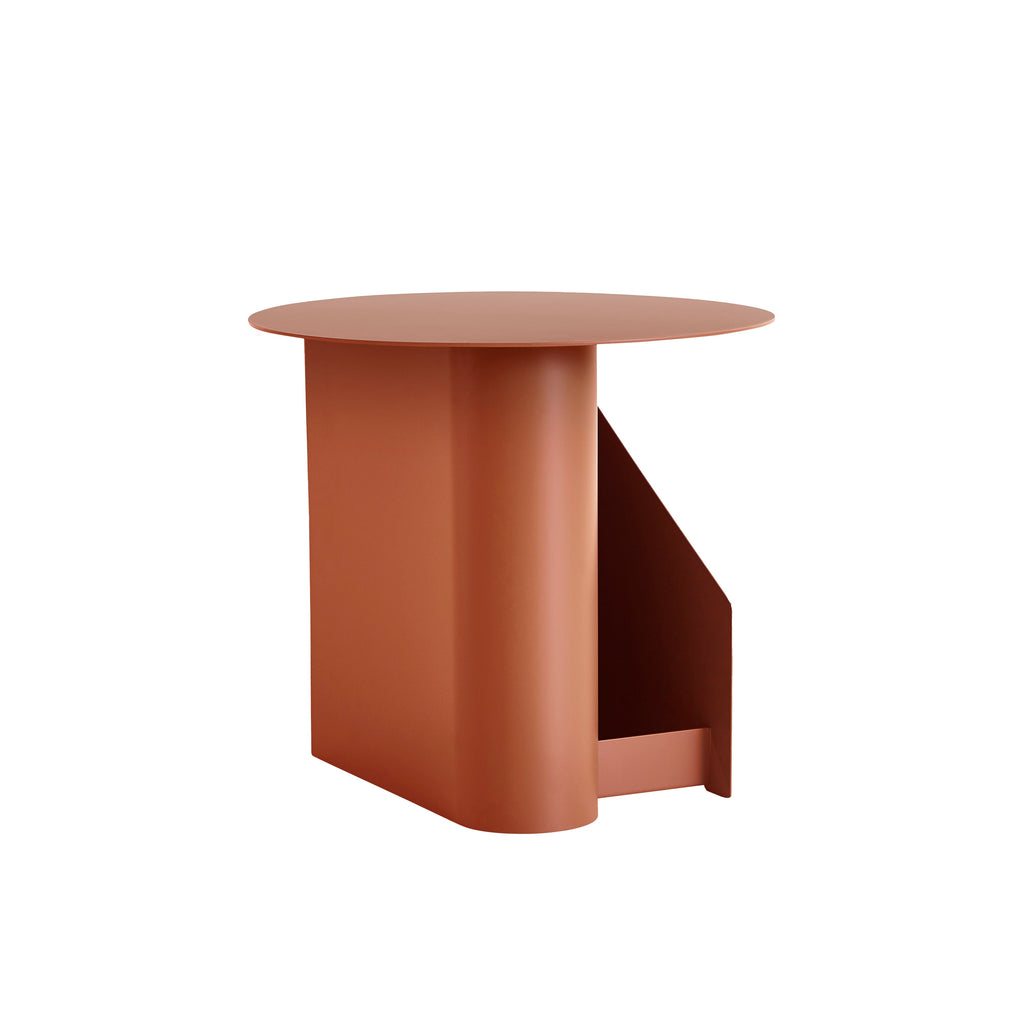Sentrum Side Table, Burnt Orange, painted metal