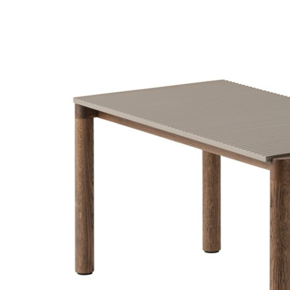Couple Coffee Table, 33.2" X 15.7", Plain Top,  Taupe/Dark Oiled Oak