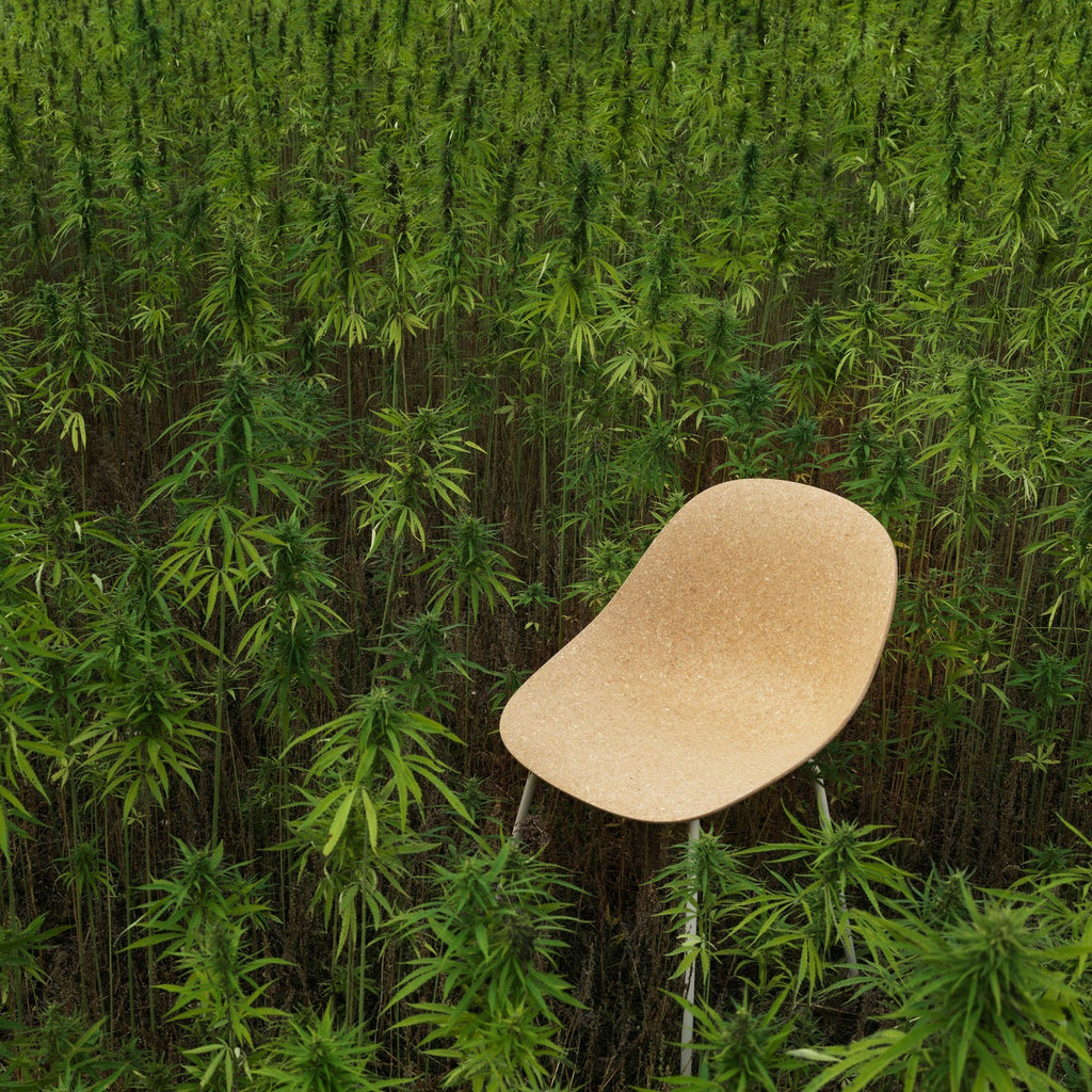 Mat Stool, Hemp, Cream Metal Legs, 65cm
