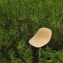 Mat Stool, Hemp, Cream Metal Legs, 65cm