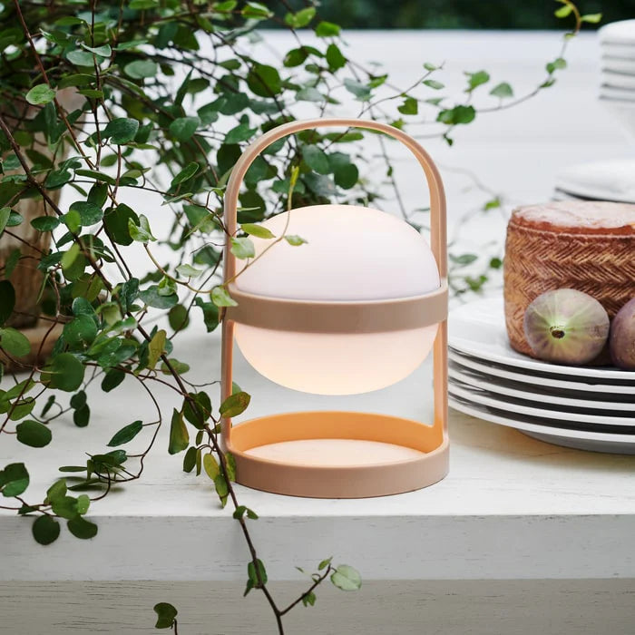 Soft Spot Solar Circular Lamp, H 7.3" Wheat