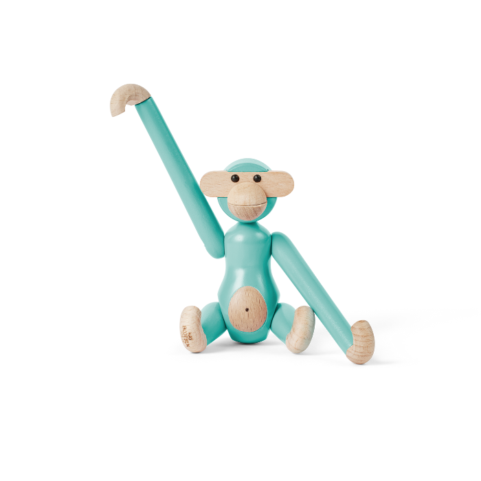 Wood monkey Mini, turquoise