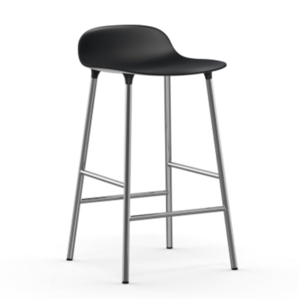 Form Stool 65 cm Black/Chrome