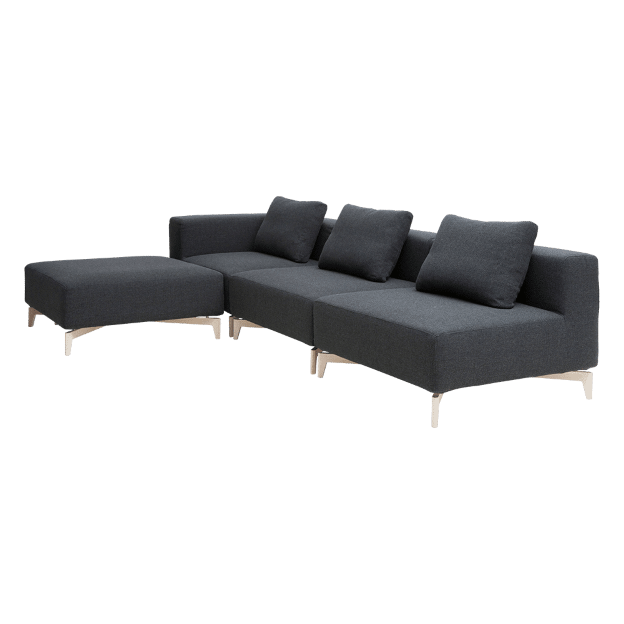 BINNING /LOTUS, Footstool, Light Grey 620,  Felt