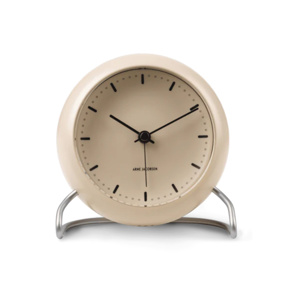 Arne Jacobsen City Hall Table Alarm Clock, Sandy Beige