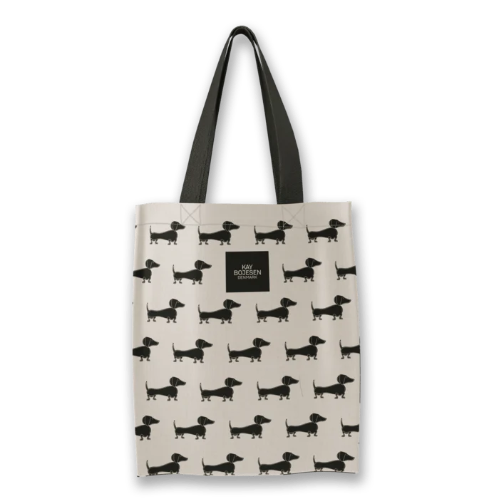 Kay Bojesen Dog Tote Bag, Black/White