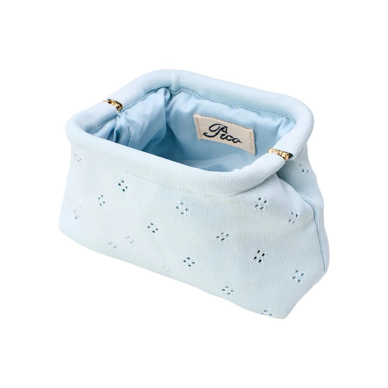 Small Fleur Clutch, Ice Blue