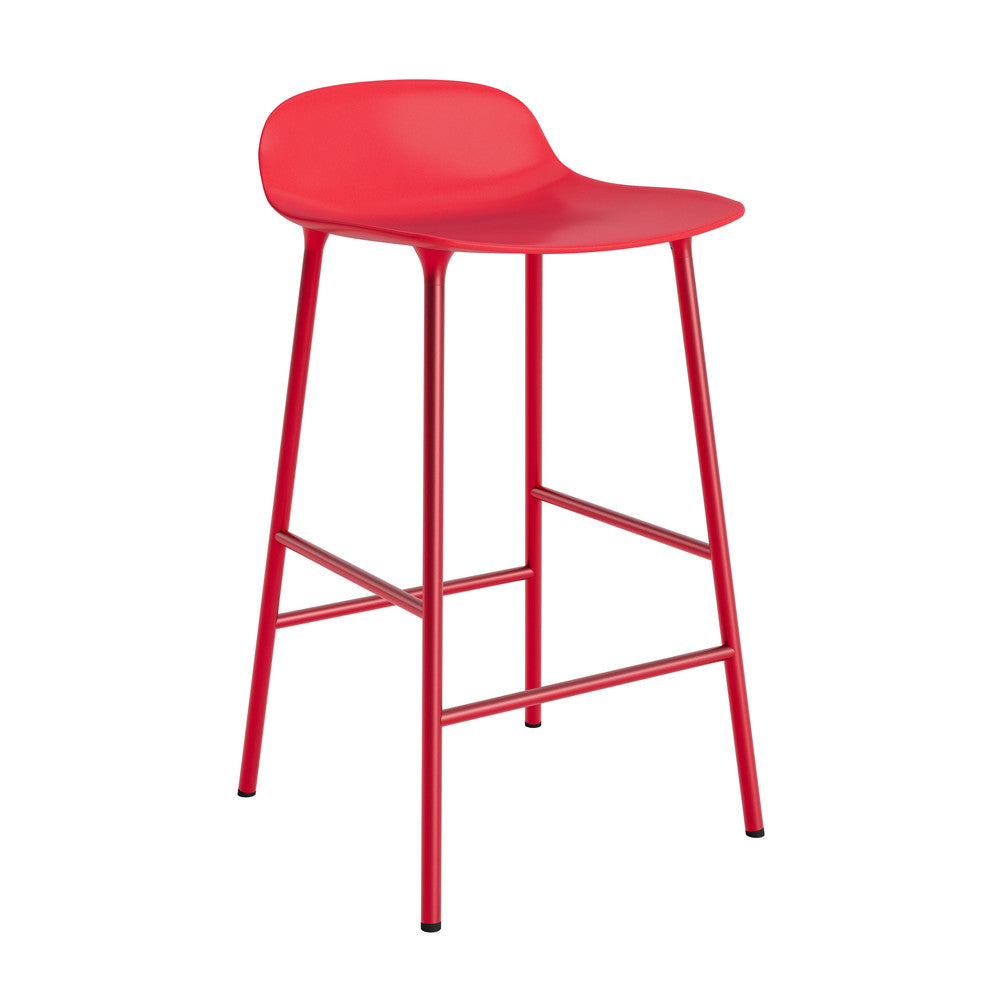 Form Stool 65 cm Steel, Bright Red/Bright Red Base