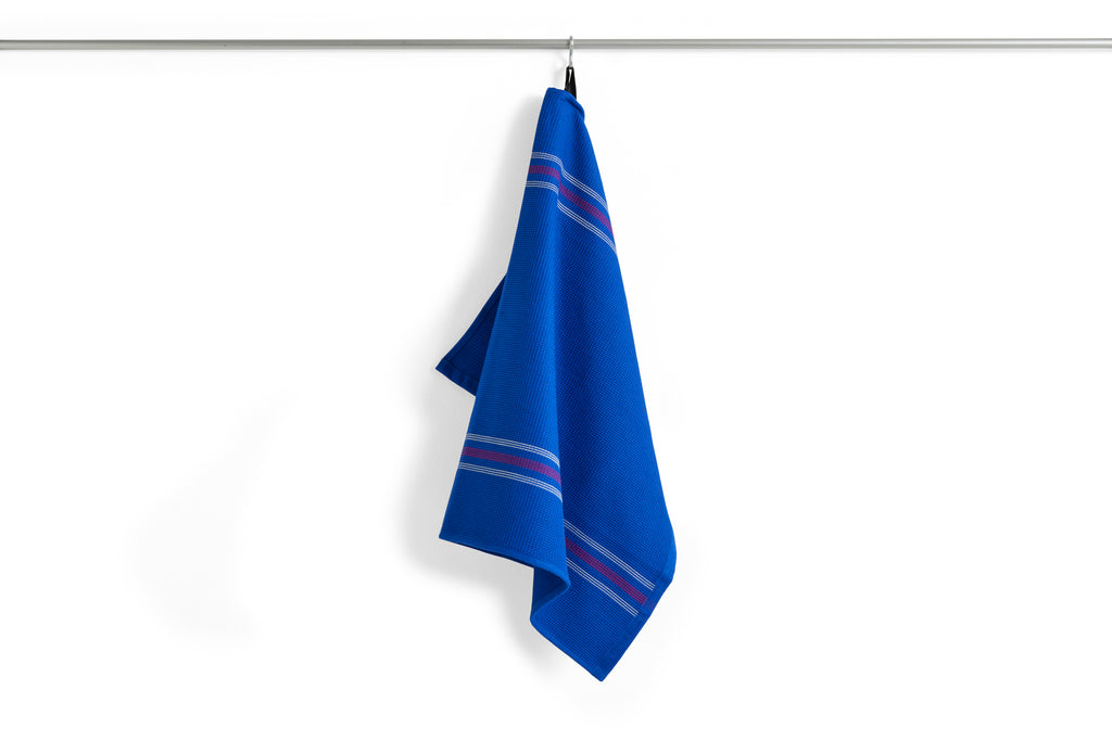 Canteen Tea Towel, Blue and Fuchsia