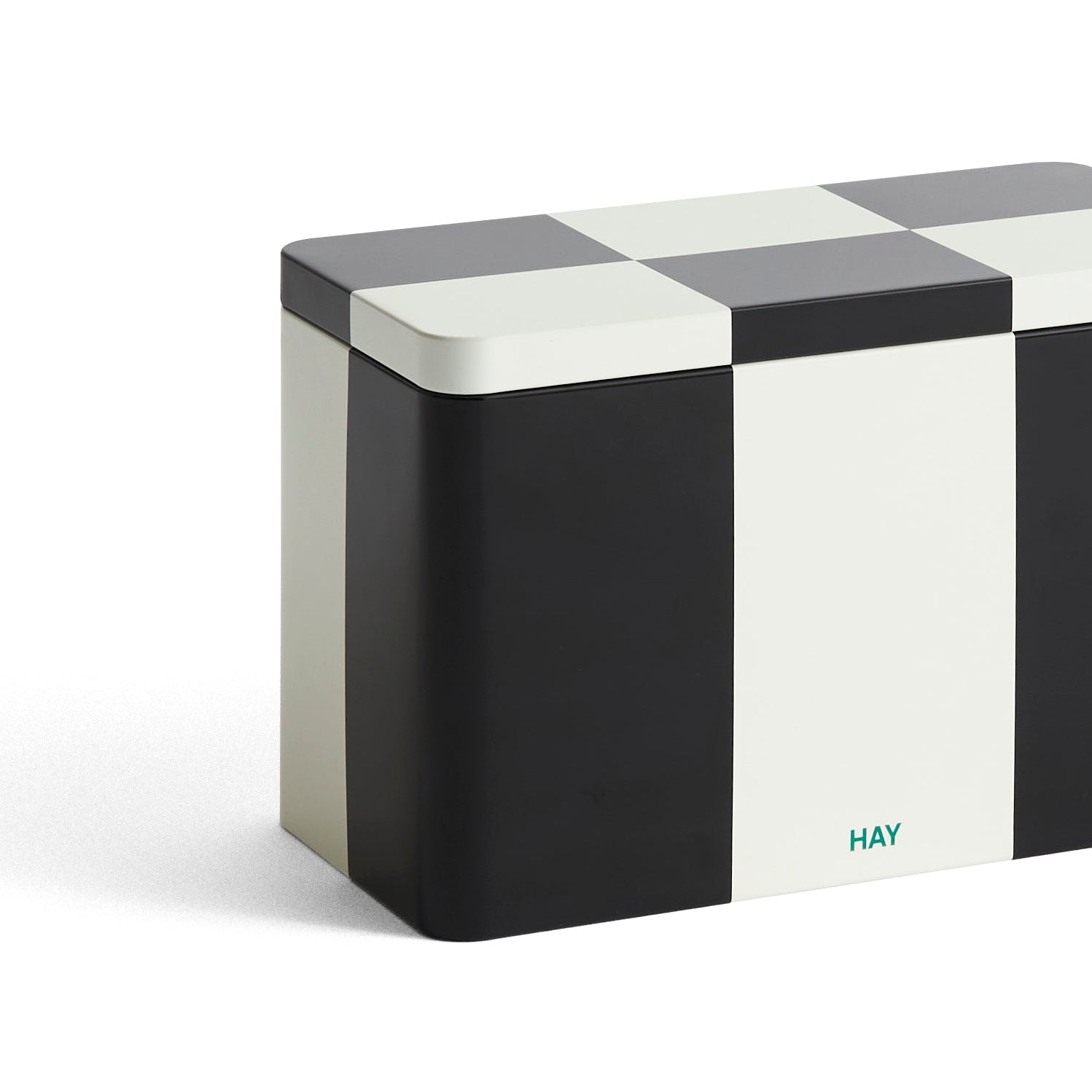 Tin Container, Medium, Black/White