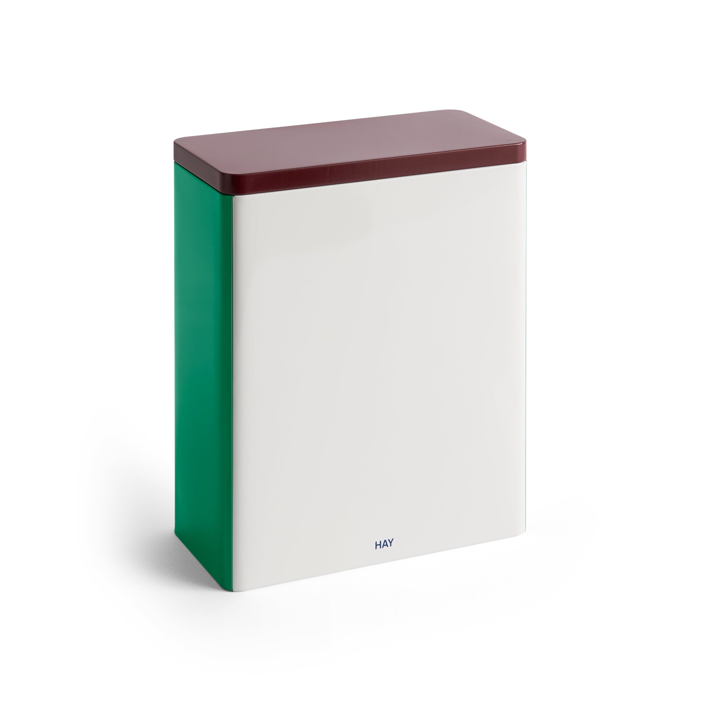 Tin Container, XL, Off-White/Burgundy/Green
