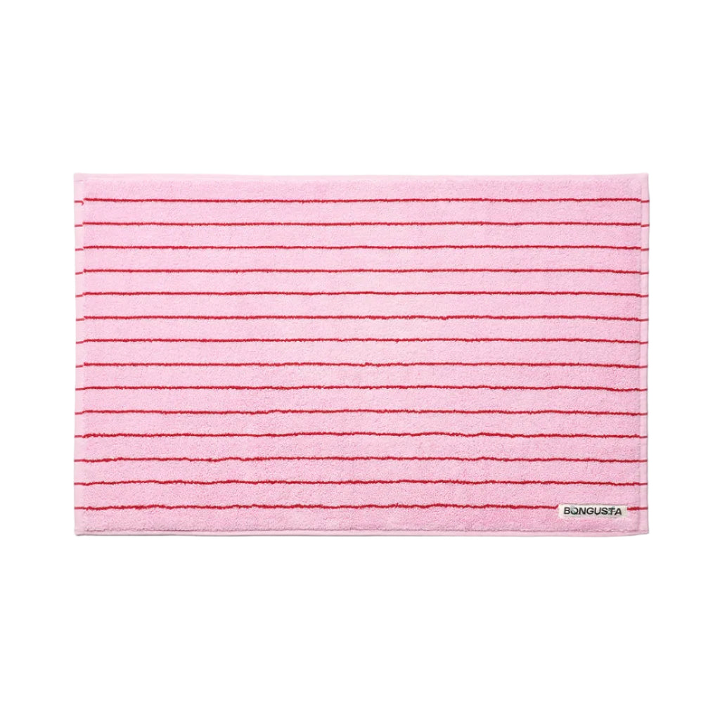 Naram Bath Mat, Baby Pink/Ski Patrol Red