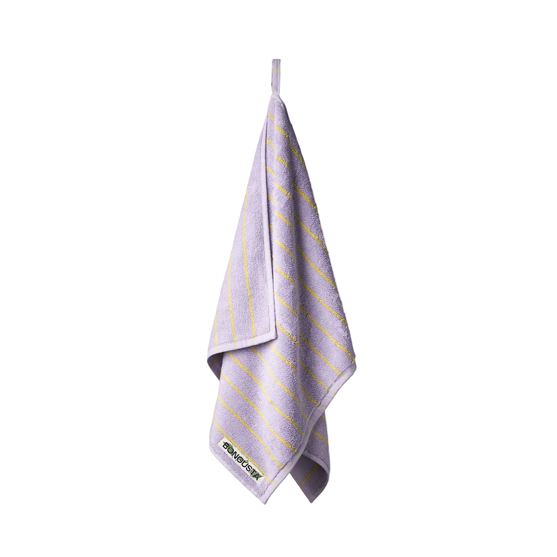 Naram Guest Towel, Lilac/Neon Yellow
