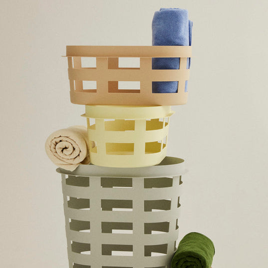 Recycled Laundry Basket, Small Soft Yellow
