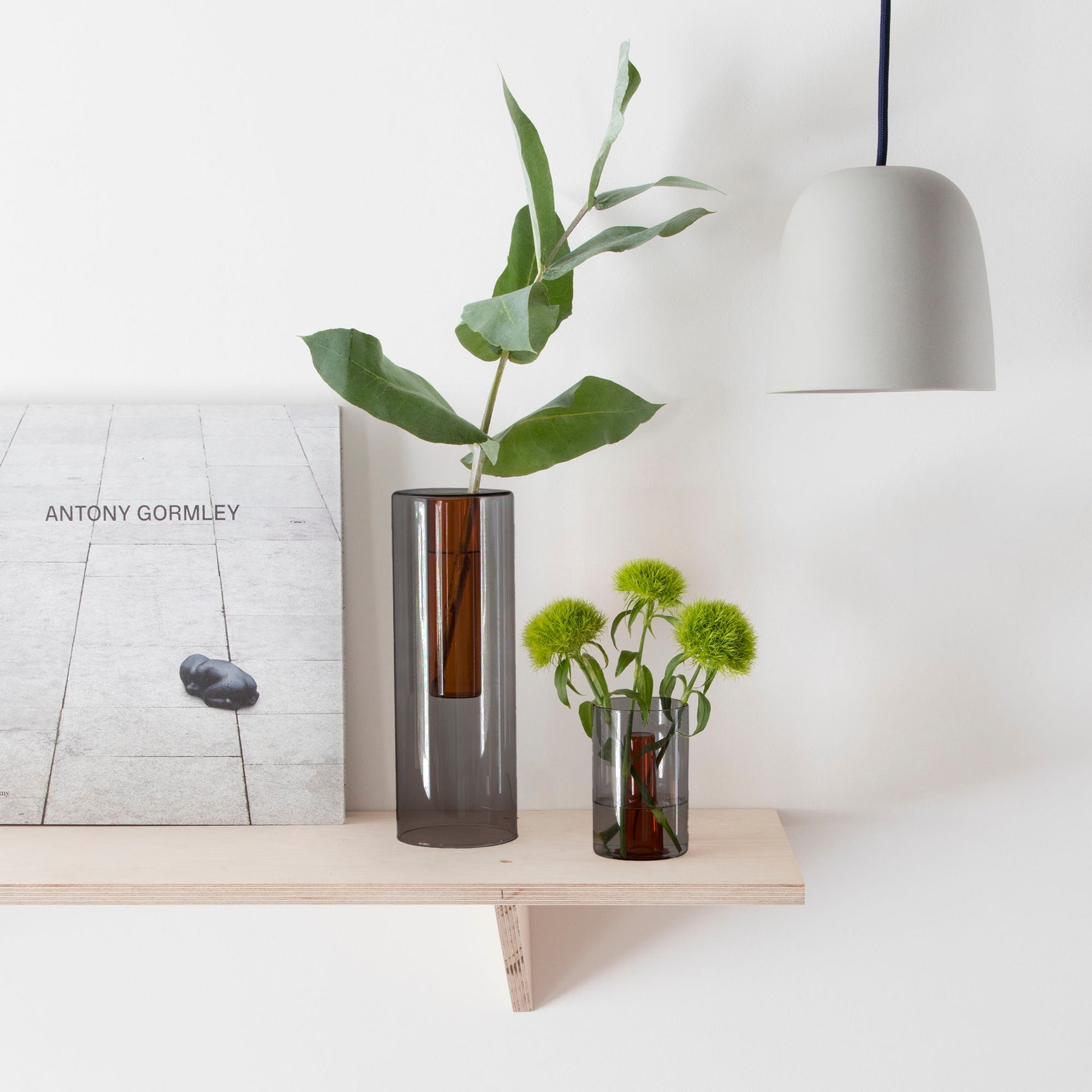 Reversible Glass Vase - Large - Smoke/Amber