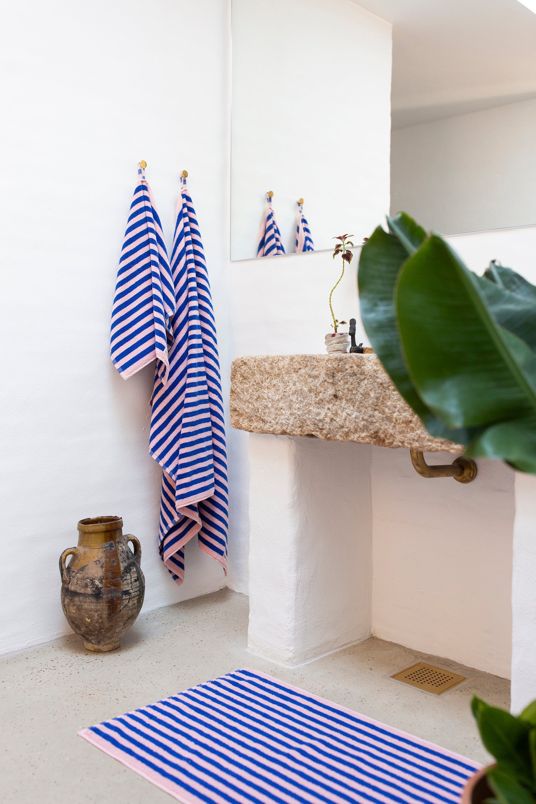 Naram Hand Towel, Blue/Rose