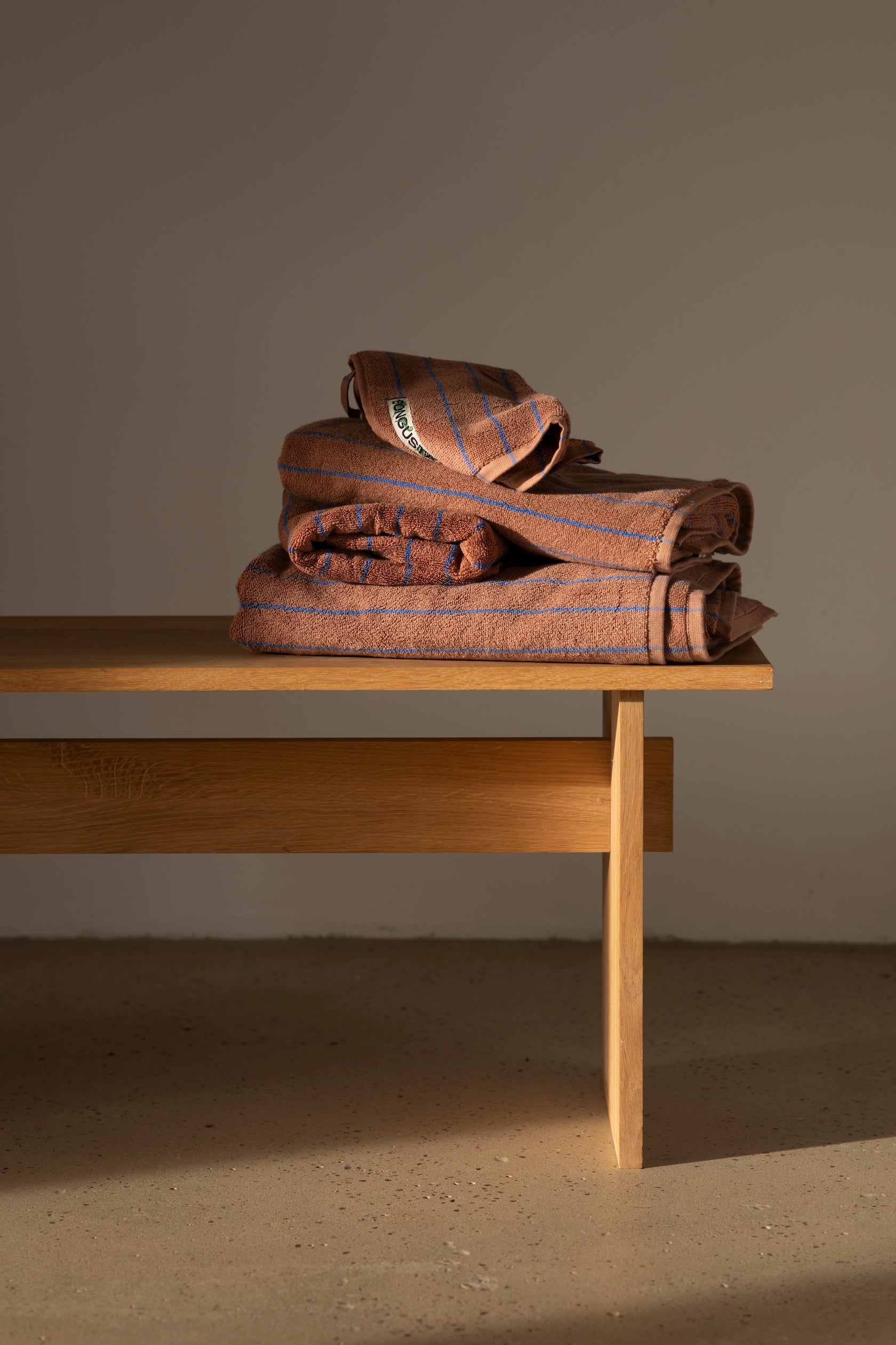 Naram Wash Cloth, Camel/Ultramarine