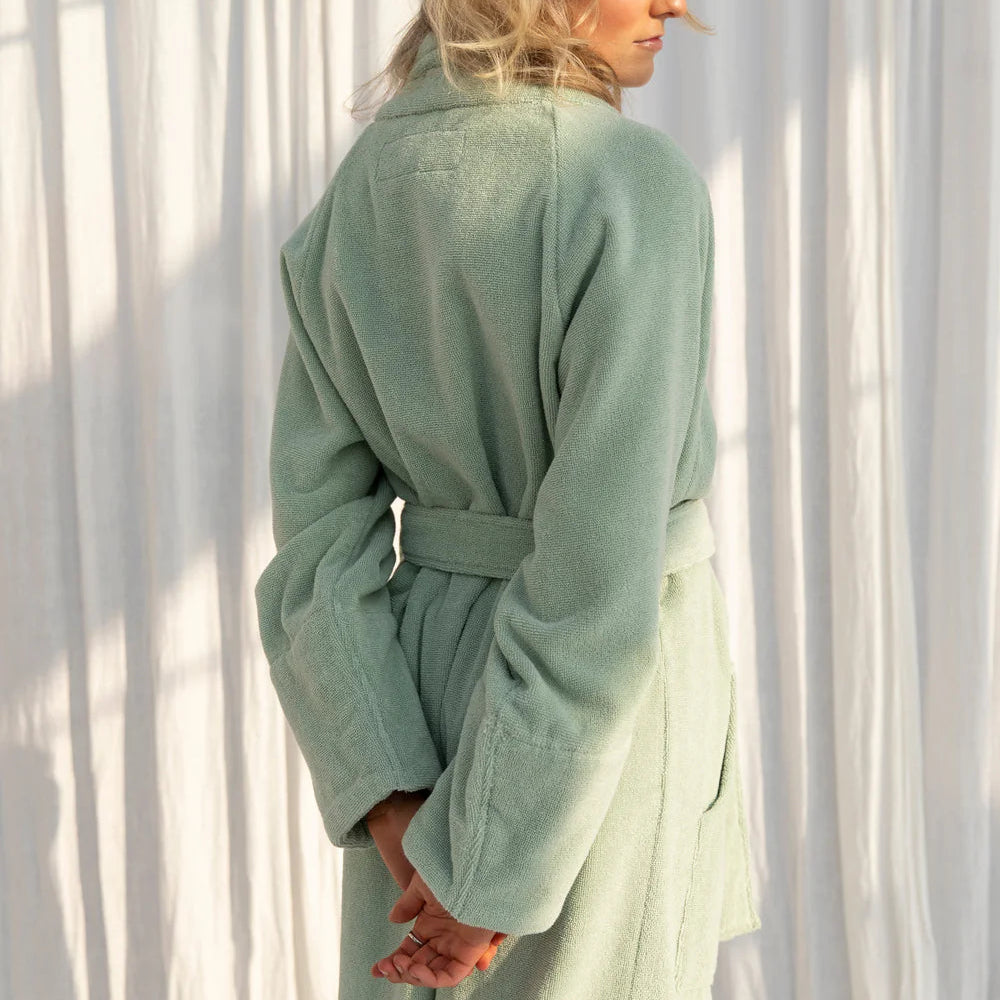 Naram Bathrobe, Silver/Sage