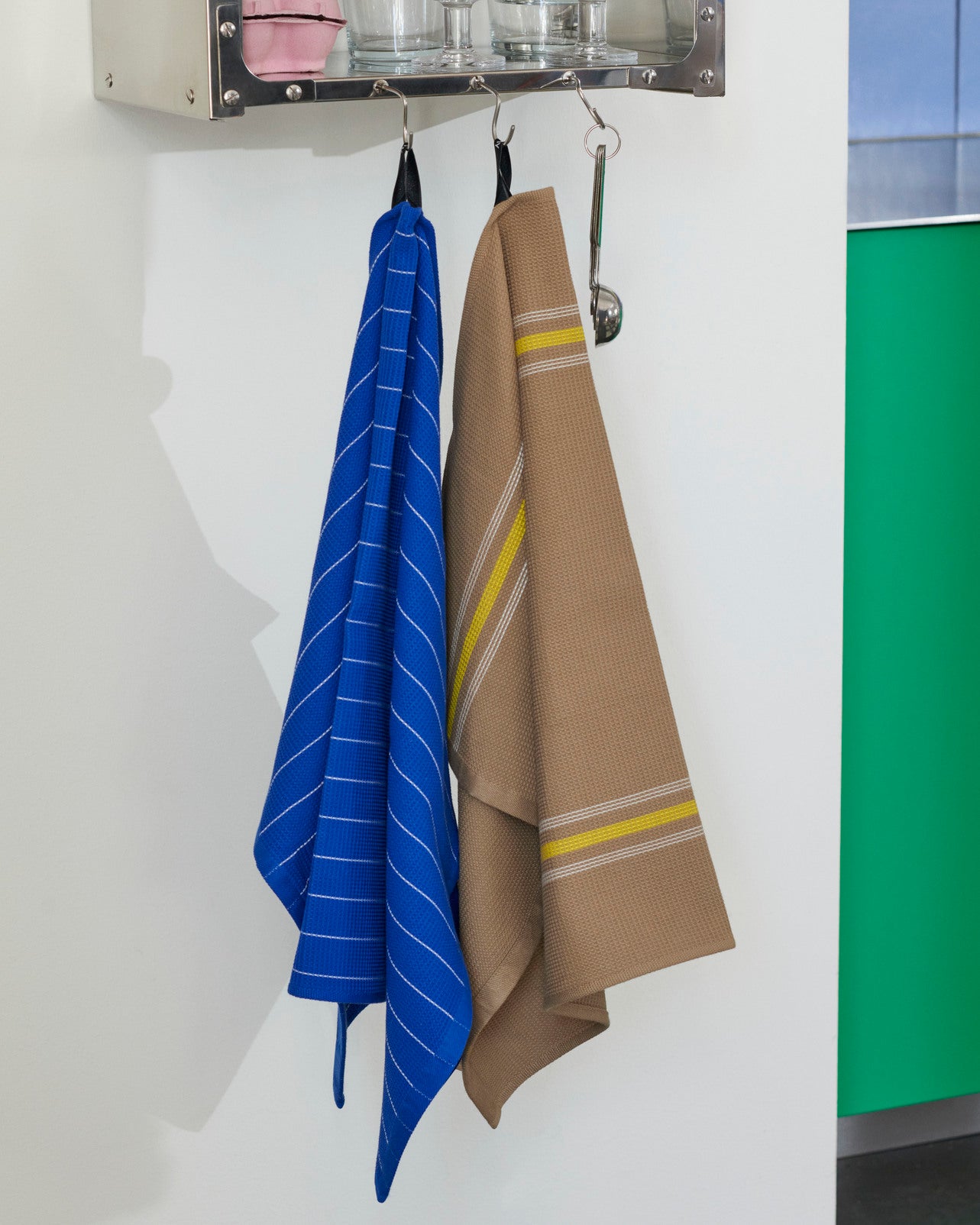Canteen Tea Towel, Blue Pinstripe