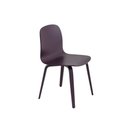 Visu Chair, Wood Base, Dark Plum