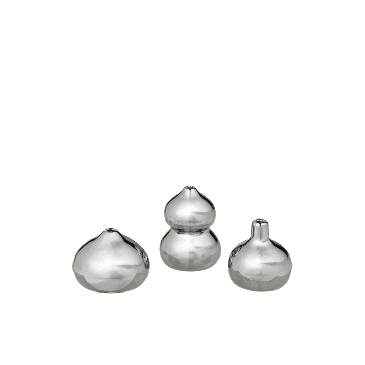 Komo Mini Vases, Set of 3, Silver