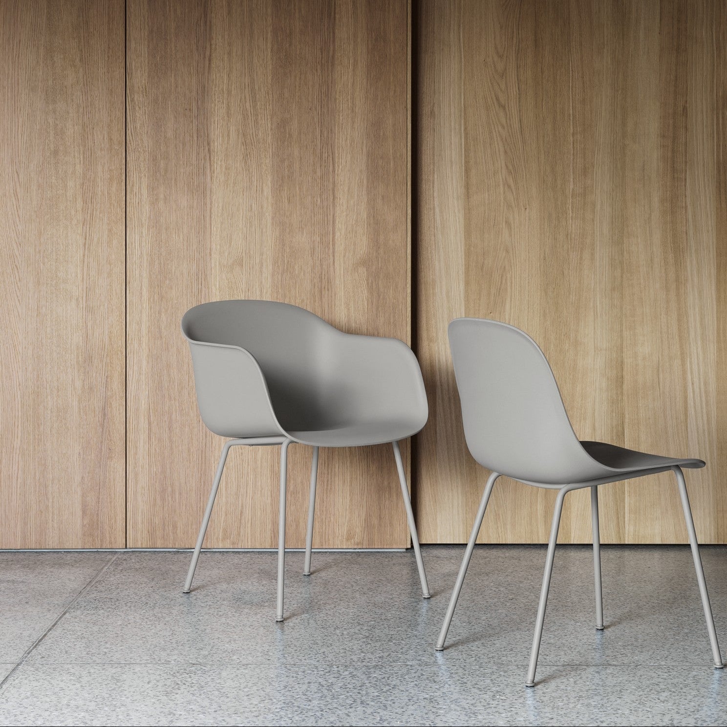 Fiber Arm Chair, Tube Base, Nature/ Black