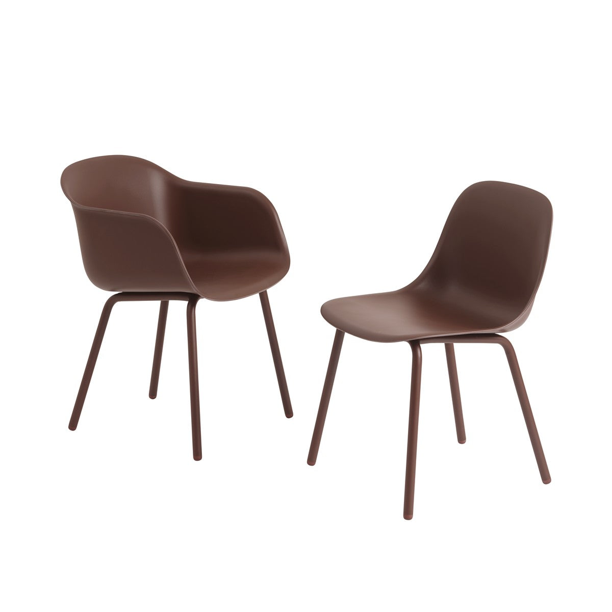 Fiber Outdoor Arm Chair,  Brown Red