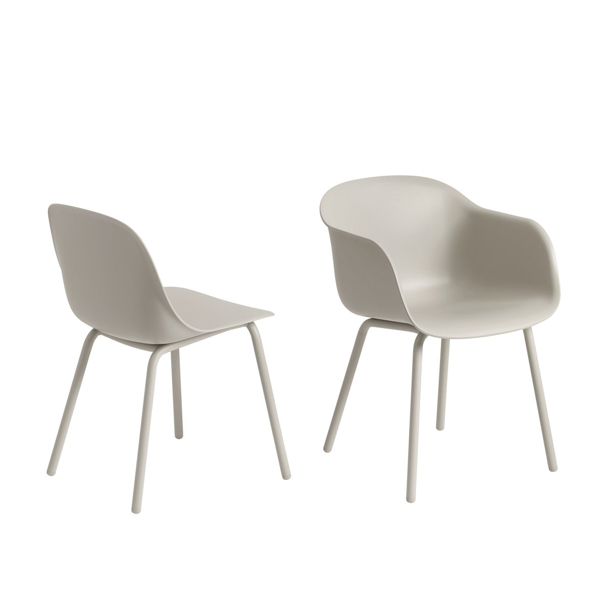Fiber Outdoor Side Chair, Grey