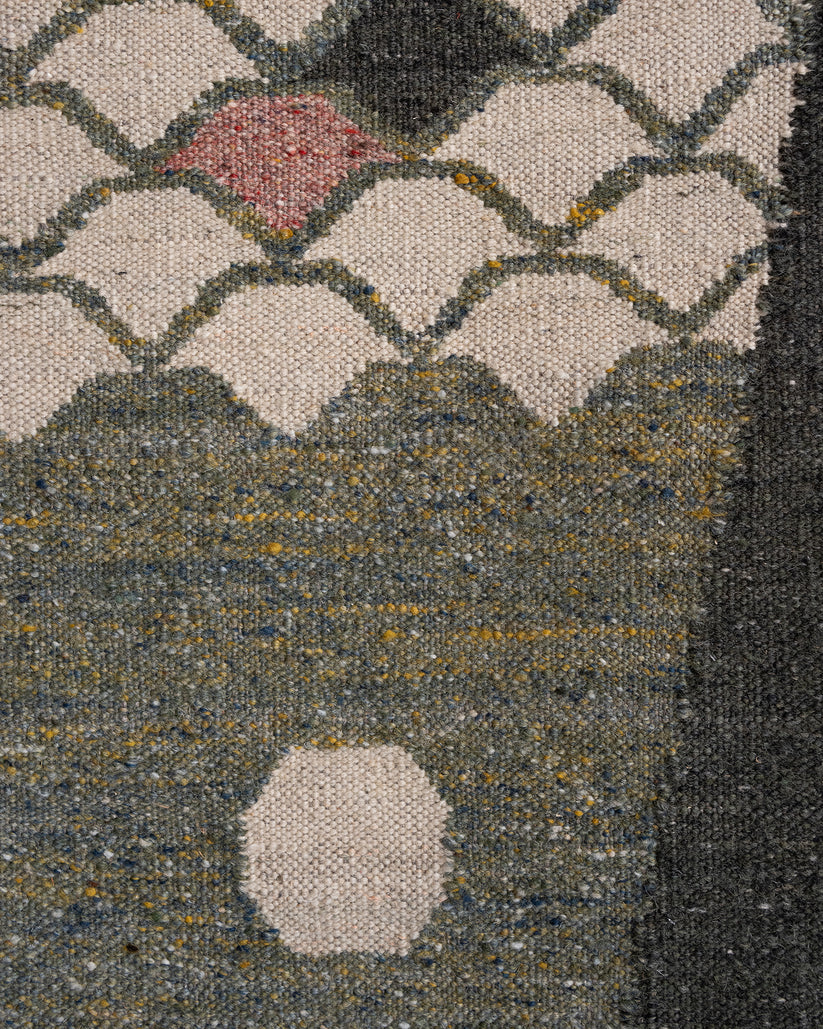 Lucky Fish Rug, 2'3" x 7', Green