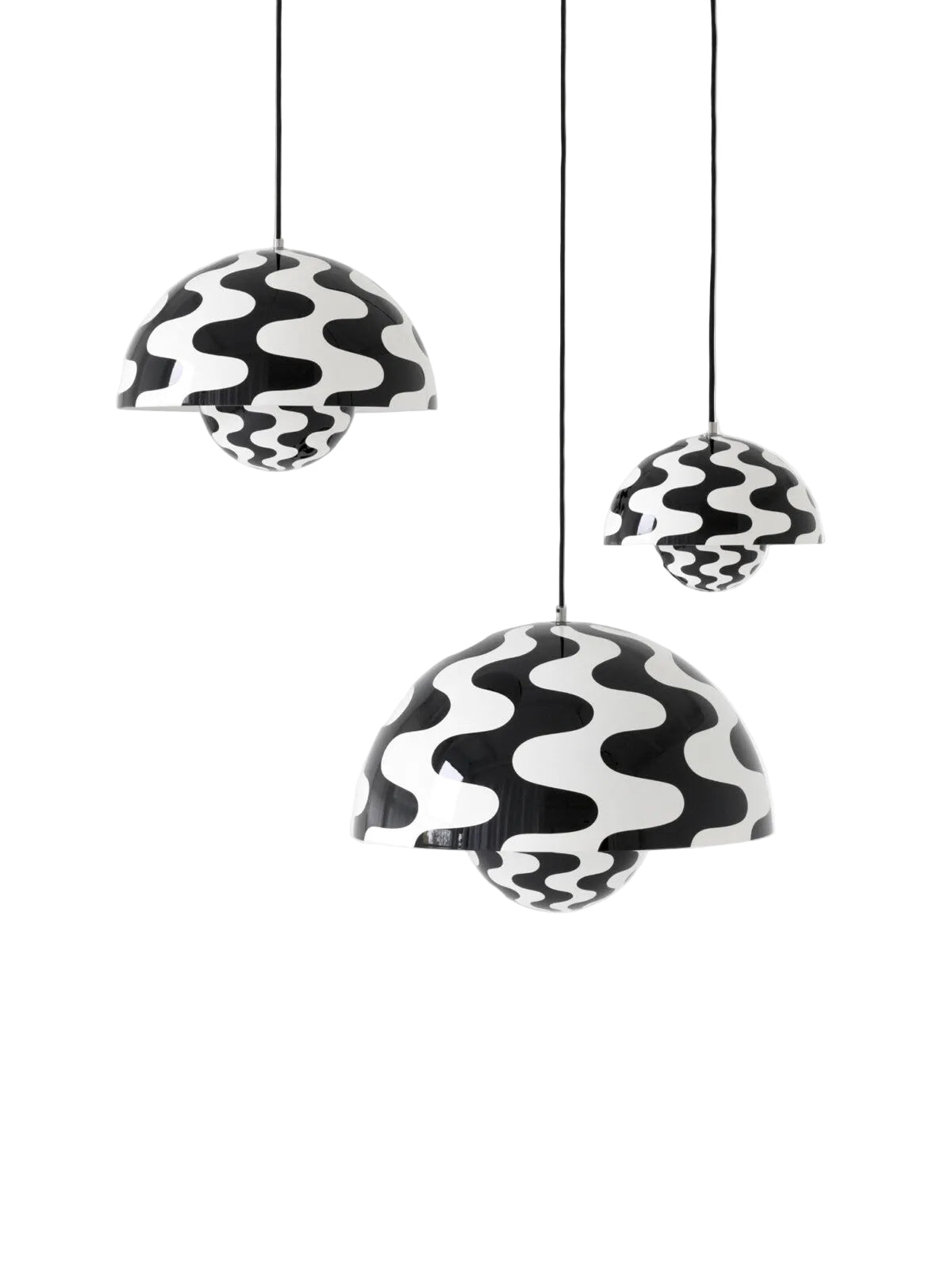 Flowerpot Pendant VP10, B/W, Pattern