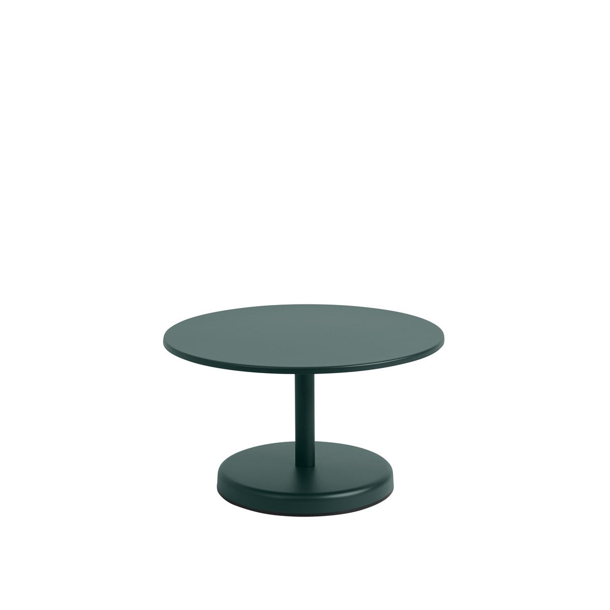 Linear Large Round Coffee Table, Dark Green 27 x 15"