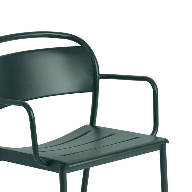 Linear Steel Lounge Armchair, Dark Green
