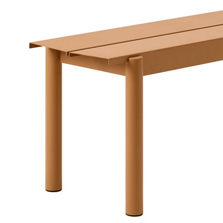 Linear Steel Bench, Burnt Orange 110cm