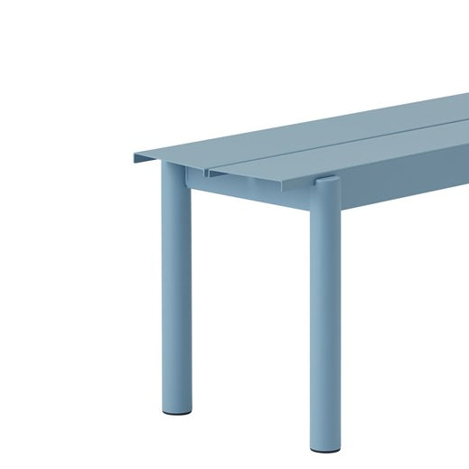 Linear Steel Bench, Light Blue 110cm