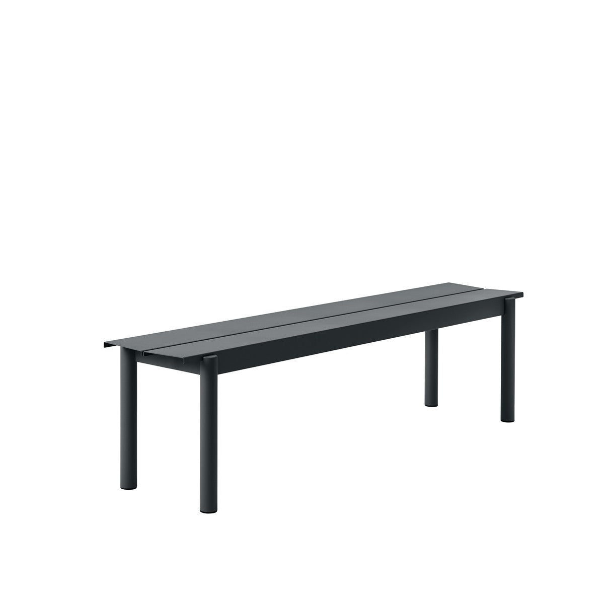 Linear Steel Bench, Black 170cm