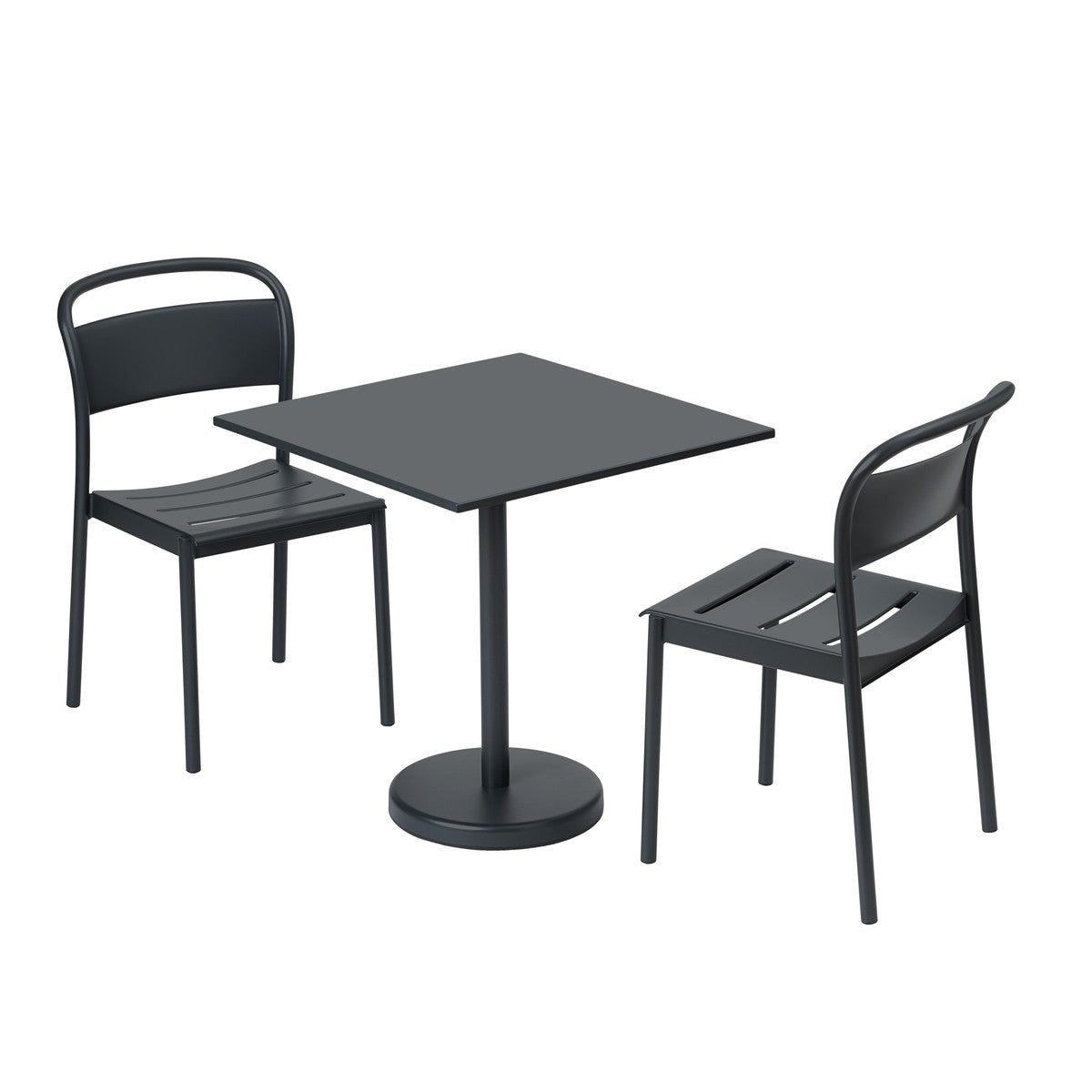 Linear Steel Side Chairs, Black