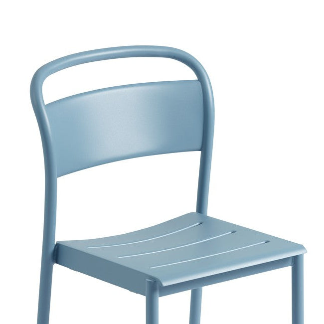 Linear Steel Side Chairs, Pale Blue