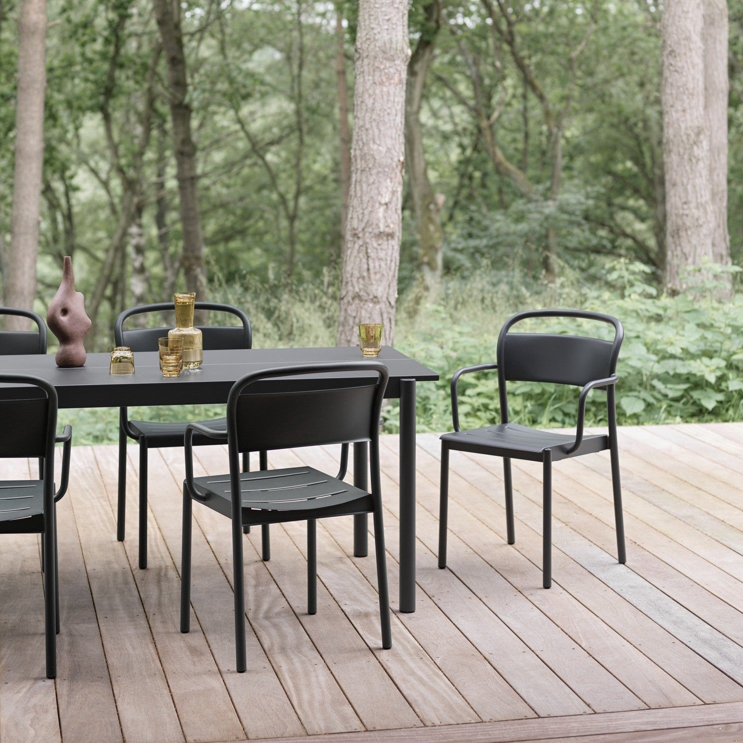 Linear Steel Table, Black 140cm