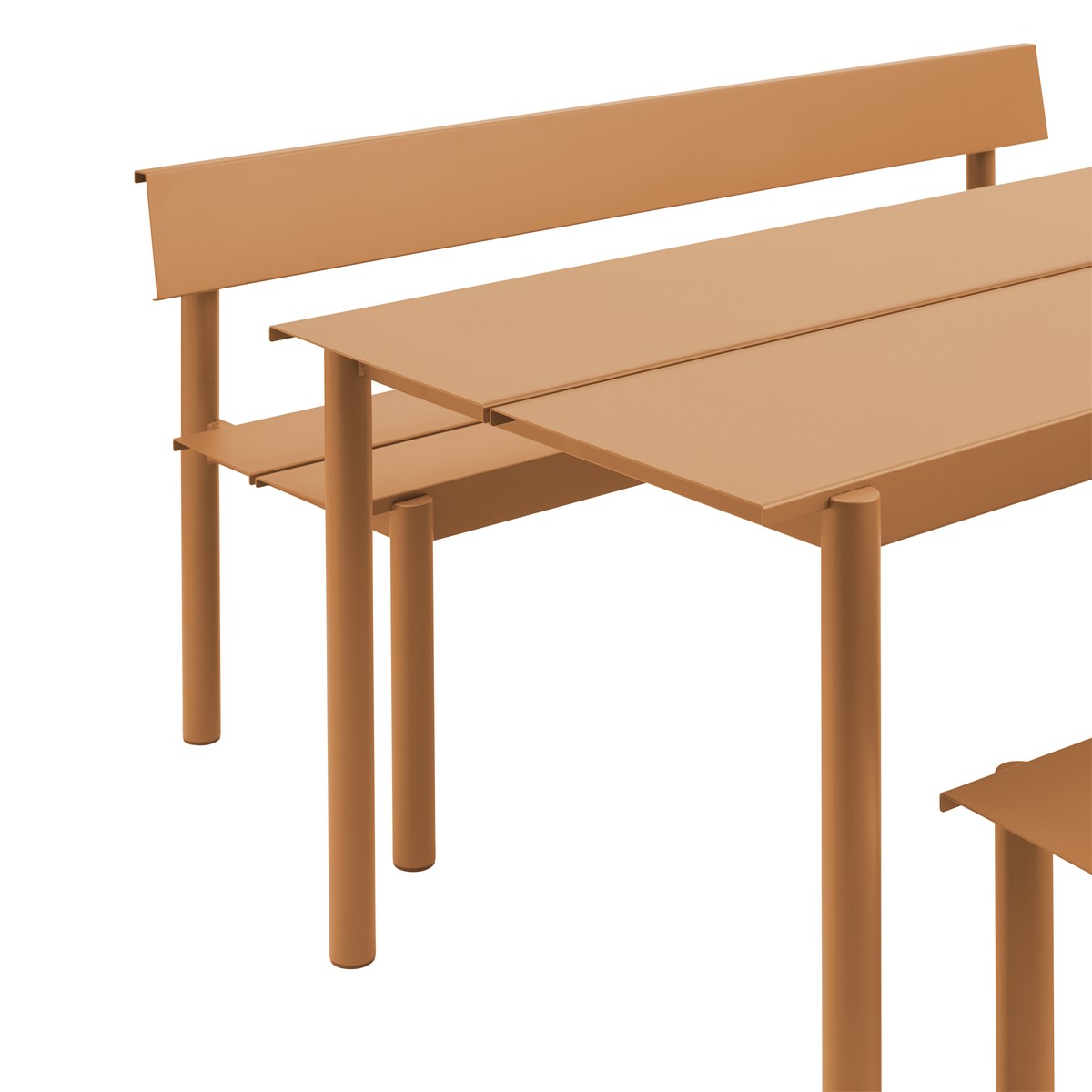 Linear Steel Table, Burnt Orange 140cm