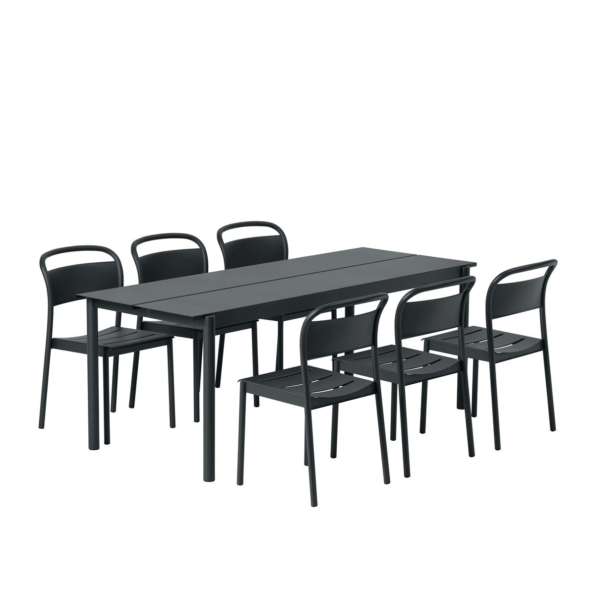 Linear Steel Side Chairs, Black