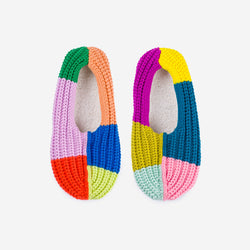Mismatch Rib Slippers | Rainbow / S/M