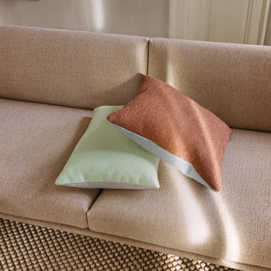 Mingle Cushion, Copper Brown/Light Blue 17.7 X 17.7"