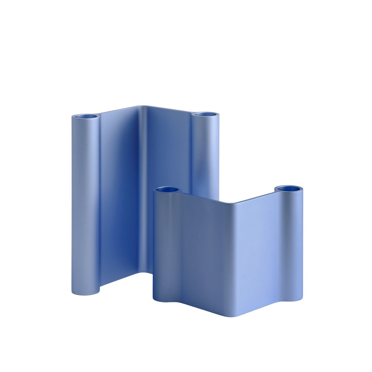 Pair Candleholder, 4" Light Blue