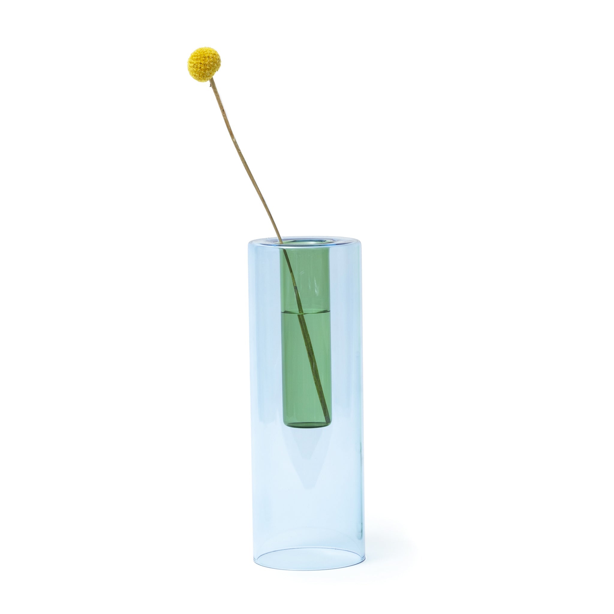 Reversible Glass Vase - Large - Sky/ Fern