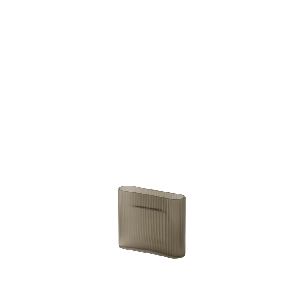 Ridge Vase Frosted, Taupe, 6.7"