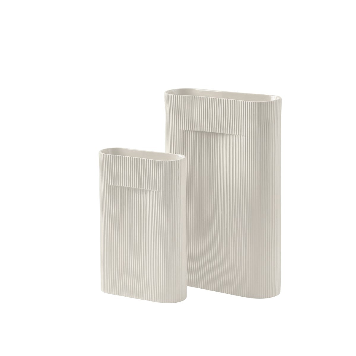 Ridge Vase 14", Beige
