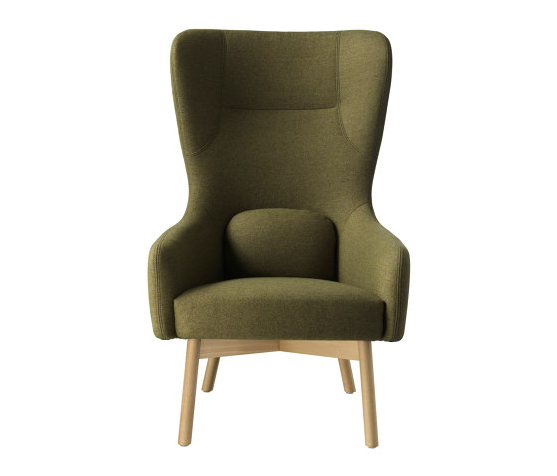 Gesla L35 Wingback chair, Natur lakeret,Synergy (Uld),Green
